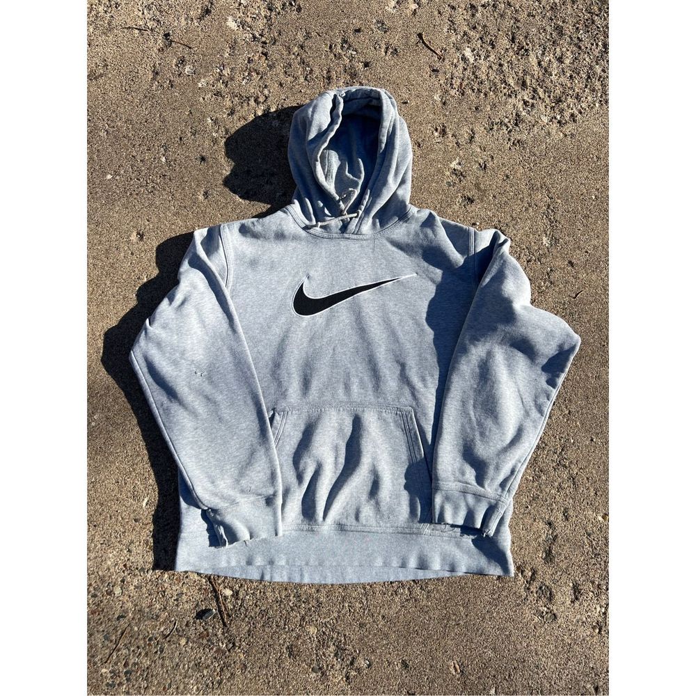 Nike Swoosh Embroidered Grey Hooide